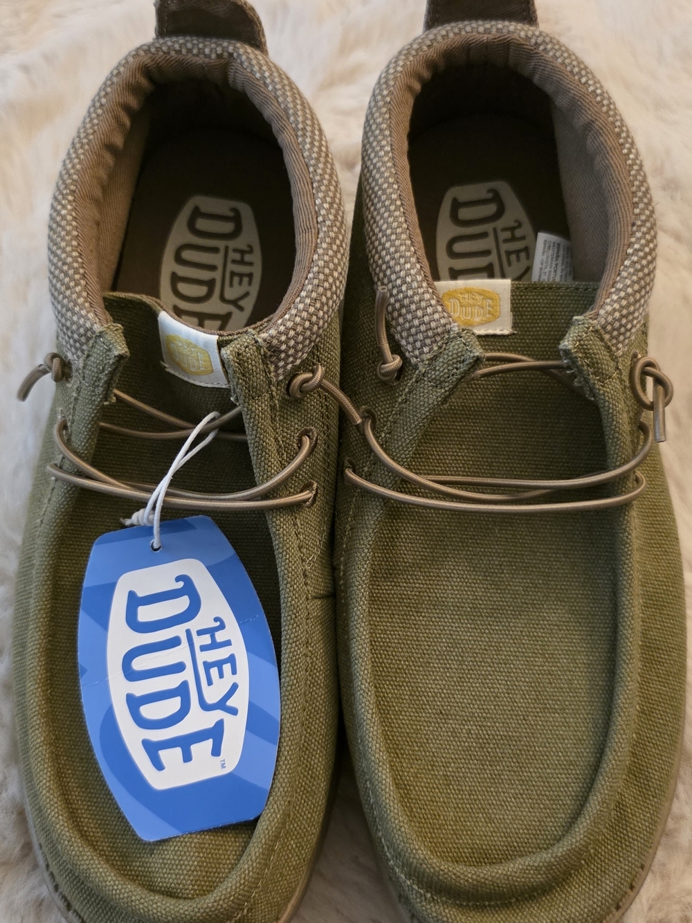 Hey Dude Men’s Olive Canvas Slip-On Shoes